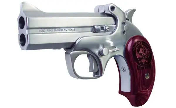 BOND ARMS SNAKE SLAYER IV HGD 45/410 4.25 IN O/U SATIN FINISH BBL SS FRAME EXTENDED RWOOD GRIPS